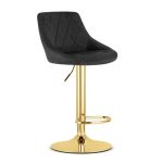 Scaun de bucatarie/bar, Artool, Kast, rotativ, catifea, negru si auriu, 45.5x49x85-105 cm GartenVIP DiyLine