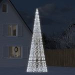 Pom de Crăciun LED pe stâlp 1534 LED-uri Alb Rece 500 cm GartenMobel Dekor