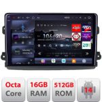 Navigatie Fiat Ducato 2021- Qled 2K Octa Core 16+512 LTE 4G DSP Wifi 5Ghz android auto carplay radio gps internet KIT-ducato2024+EDT-E809-2K CarStore Technology