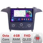 Navigatie Ford S-max 2006-2014 dedicata Android QLED octa core 4+64 4G DSP FHD carplay android auto radio gps internet Android KIT-smax-navi+EDT-E309v3 CarStore Technology