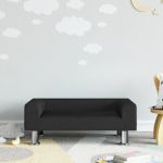Canapea pentru copii, negru, 70x45x26,5 cm, catifea GartenMobel Dekor