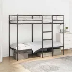 Pat supraetajat fără saltea negru 80x200 cm oțel GartenMobel Dekor