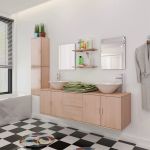 Set mobilier baie 11 piese cu chiuvete și robinete incluse, Bej GartenMobel Dekor