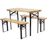 Set mobilier gradina/terasa, pliabil, 1 masa, 2 banci, 117 cm, Dortmund GartenVIP DiyLine