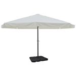 Umbrelă de soare de grădină din aluminiu cu bază portabilă, alb GartenMobel Dekor