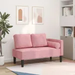 Fotoliu șezlong cu perne, roz, catifea GartenMobel Dekor