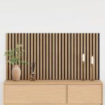 Panouri acustice de perete 2 buc șipci 60,5x60 cm furnir stejar GartenMobel Dekor