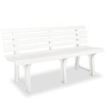 Bancă de grădină, alb, 145,5 cm, plastic GartenMobel Dekor