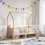 Cadru pat tip casă pentru copii, 80x160 cm, lemn masiv de pin GartenMobel Dekor