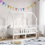Cadru pat tip casă pentru copii, 80x160 cm, lemn masiv de pin GartenMobel Dekor