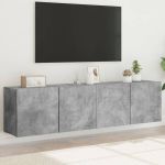 Comodă TV de perete, 2 buc. gri beton, 80x30x41 cm GartenMobel Dekor