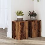 Suporturi de plante 2 buc. lemn vechi 20x20x30cm lemn prelucrat GartenMobel Dekor