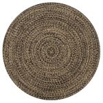 Covor manual, negru și natural, 90 cm, iută GartenMobel Dekor