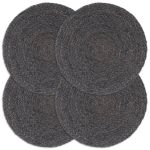 Naproane, 4 buc., gri închis, 38 cm, iută, rotund GartenMobel Dekor