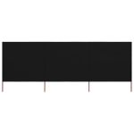 Paravan anti-vânt cu 3 panouri, negru, 400 x 160 cm, textil GartenMobel Dekor