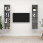 Dulapuri TV suspendate, 2 buc, gri beton, lemn prelucrat GartenMobel Dekor