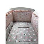 Lenjerie Dancing Bunny Gray-Pink 4+1 piese 120x60 cm GreatGoods Plaything