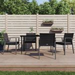 Scaune de grădină cu perne 4 buc. negru 56,5x57x83 cm poliratan GartenMobel Dekor