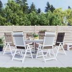 Perne scaun cu spătar înalt, 6 buc, gri taupe, țesătură Oxford GartenMobel Dekor