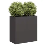 Jardinier negru 80x40x80 cm Oțel laminat la rece GartenMobel Dekor