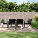Scaune de grădină cu perne 6 buc. negru 56,5x57x83 cm poliratan GartenMobel Dekor