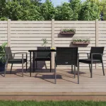 Set mobilier de grădină cu perne, 5 piese, poliratan și oțel GartenMobel Dekor