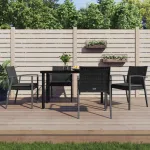 Set mobilier de grădină cu perne, 5 piese, poliratan și oțel GartenMobel Dekor