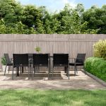 Set mobilier de grădină cu perne, 9 piese, poliratan și oțel GartenMobel Dekor