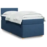 Pat box spring cu saltea, albastru, 80x200 cm, textil GartenMobel Dekor