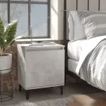 Noptieră cu picioare metalice, gri beton, 40x30x50 cm GartenMobel Dekor