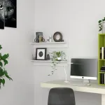 Rafturi de perete, 2 buc., alb, 80x11,5x18 cm, PAL GartenMobel Dekor