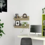 Rafturi de perete, 2 buc., stejar sonoma, 80x11,5x18 cm, PAL GartenMobel Dekor