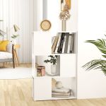Bibliotecă/Separator cameră, alb, 60x24x94 cm, PAL   GartenMobel Dekor