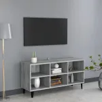 Comodă TV picioare din metal, stejar sonoma gri, 103,5x30x50 cm GartenMobel Dekor