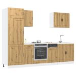 Set dulap de bucătărie 7 piese „Kalmar” stejar artizanal lemn GartenMobel Dekor
