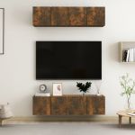 Dulap TV de perete, 4 buc, stejar, 60x30x30 cm, lemn prelucrat GartenMobel Dekor