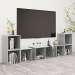Set de dulapuri TV, 6 piese, gri beton, lemn prelucrat GartenMobel Dekor