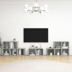 Set de dulapuri TV, 8 piese, gri beton, lemn prelucrat GartenMobel Dekor
