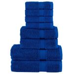 Set de prosoape premium SOLUND, 8 piese, albastru, 600 g/m² GartenMobel Dekor
