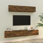 Set dulapuri TV, 4 piese, stejar fumuriu, lemn prelucrat GartenMobel Dekor