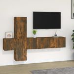 Set dulapuri TV, 5 piese, stejar fumuriu, lemn prelucrat GartenMobel Dekor