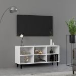 Comodă TV cu picioare metalice, alb, 103,5x30x50 cm GartenMobel Dekor