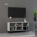 Comodă TV cu picioare metalice, gri beton, 103,5x30x50 cm GartenMobel Dekor