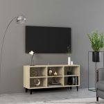 Comodă TV cu picioare metalice, stejar sonoma, 103,5x30x50 cm GartenMobel Dekor