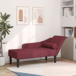 Fotoliu șezlong cu perne, roșu vin, material textil GartenMobel Dekor