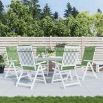 Perne de scaun spătar înalt, 6 buc, model frunze, textil Oxford GartenMobel Dekor