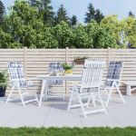 Perne scaun spătar înalt 4 buc, gri, carouri, țesătură Oxford GartenMobel Dekor