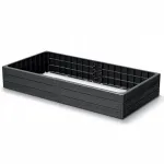 Pat/strat inaltat pentru flori, legume, din plastic, efect lemn, antracit, 149.2x75.6x25 cm, Prosperplast GartenVIP DiyLine