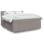 Pat continental cu saltea, gri taupe, 180x200 cm, textil GartenMobel Dekor