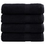 Prosoape de duș premium SOLUND 4 buc. negru 70x140 cm 600 gsm GartenMobel Dekor